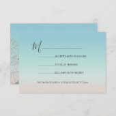 シルバーシーウミガメターコイズビーチ結婚式 出欠カード (正面/裏面)