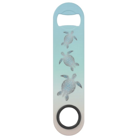 シルバーシーウミガメターコイズ海洋航海の スピード栓抜き (裏面)