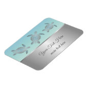 シルバーシーウミガメビーチスタイル マグネット (左側)