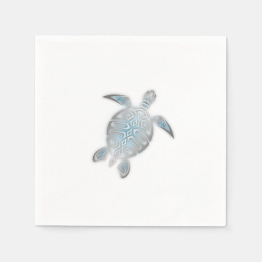 シルバーシーウミガメ白い沿岸海運業 スタンダードカクテルナプキン (正面)
