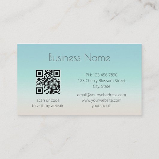 シルバーシーウミガメ |沿岸QRコード 名刺 (裏面)