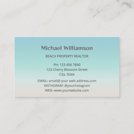 シルバーシーカメターコイズ沿岸 名刺 (裏面)