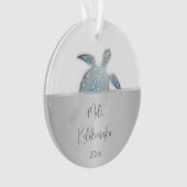 シルバーシーカメハワイアンクリスマス オーナメント (正面)