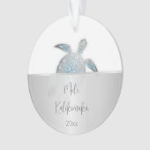 シルバーシーカメハワイアンクリスマス オーナメント (正面)