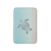 シルバーシーカメビーチスタイルターコイズ バスマット (正面縦)
