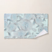 シルバーシーカメ紫模様 バスタオルセット (ハンドタオル)