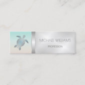 シルバーシーカメQRコードビーチスタイル スキニー名刺 (正面)