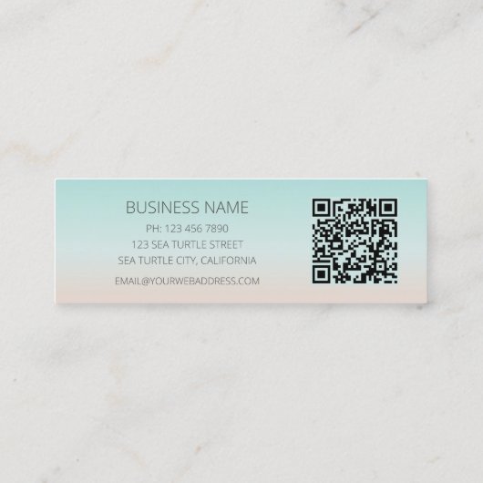 シルバーシーカメQRコードビーチスタイル スキニー名刺 (裏面)