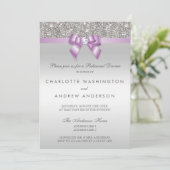 シルバーシーキンズプラムボウズリ結婚ハーサルディナー 招待状 (スタンド正面)