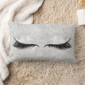 シルバーシークイングリッターブラックグラムメイクアップまばたき1 ランバークッション (ブランケット)