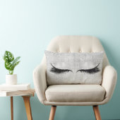 シルバーシークイングリッターブラックグラムメイクアップまばたき1 ランバークッション (椅子)