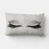 シルバーシークイングリッターブラックグレームメイクアップまばたき ランバークッション (裏面)