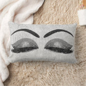 シルバーシークイングリッターブラックグレーメイクアップラッシュ ランバークッション (ブランケット)