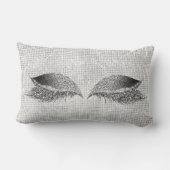 シルバーシークイングリッターブラックグレーメイクアップラッシュ ランバークッション (裏面)