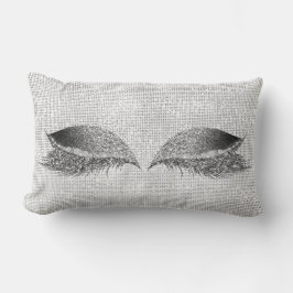 シルバーシークイングリッターブラックグレーメイクアップラッシュ ランバークッション