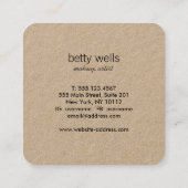 シルバーシークインストライプのメイクアップアーティストクラフト スクエア名刺 (裏面)