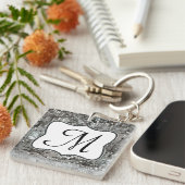 シルバーシークインダズルグリッツグラムディスコキーチェーン キーホルダー (正面右)