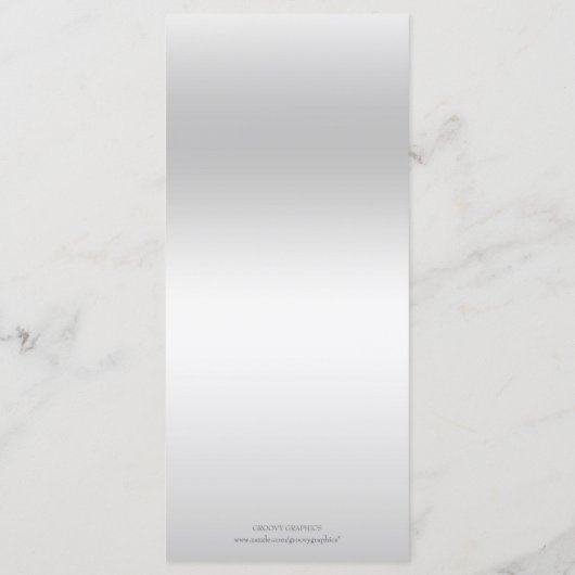 シルバーシークインティール（緑がかった色）ボウベビーシャワーメニュー メニュー (裏面)