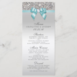 シルバーシークインティール（緑がかった色）結婚ボウのコレクションメニュー メニュー