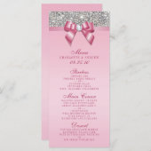 シルバーシークインピンクボウ結婚のコレクションメニュー メニュー (正面/裏面)