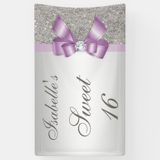 シルバーシークインフェイクズ薄紫ボウスウィート16 横断幕 (縦)