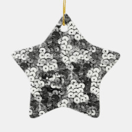 シルバーシークイン セラミックオーナメント