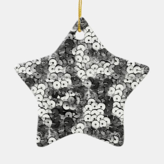 シルバーシークイン セラミックオーナメント (正面)