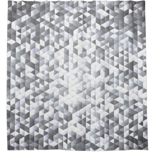 シルバーシークイン:モザイクの背景のキラキラ シャワーカーテン (正面)