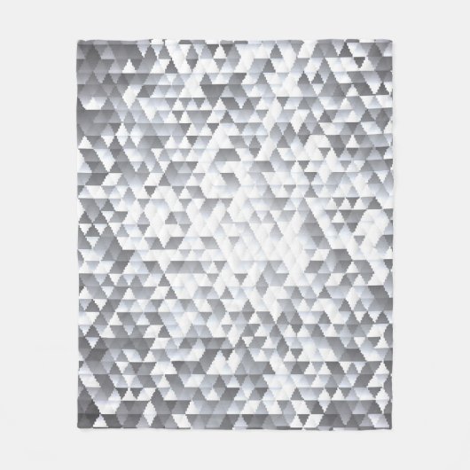 シルバーシークイン：モザイクの背景のキラキラ フリースブランケット (正面)