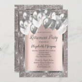 シルバーシークンズバルーンバラ金ゴールド退職 招待状 (正面/裏面)