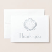 シルバーシーシェル – ありがとう 箔カード (封筒付き正面)