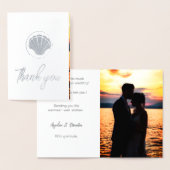 シルバーシーシェル – ありがとう – 結婚add's photo 箔カード (ディスプレー)