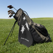 シルバーシータートルブラックモノグラム海岸 ゴルフタオル (グリーン)