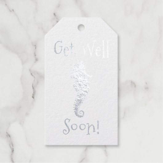 シルバーシーホースは、すぐにフォイルのギフトラベルを取得 ギフトタグ (正面)