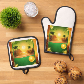 シルバーシールドキルテッドオーブンミット 鍋つかみ&鍋敷きセット