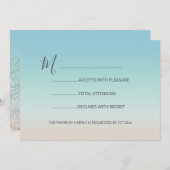 シルバーシー・タートル・ターコイズビーチ・ウェディング 招待状 (正面/裏面)