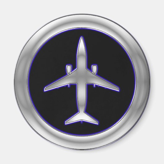 シルバージェット機 マグネット (正面)