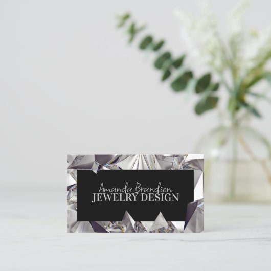 シルバージェムストーンダイヤモンドジュエラージュエリーデザイン 名刺 (スタンド正面)