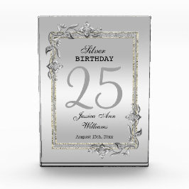 シルバージェム&グリッター25歳の誕生日パーティー 表彰盾