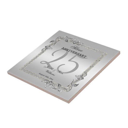 シルバージェム&グリッター25結婚周年記念 タイル (側面)