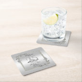 シルバージェム&グリッター25結婚周年 スクエアペーパーコースター (インサイチュ)