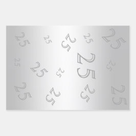 シルバージェム&グリッター25thバースデーパーティー ラッピングペーパーシート