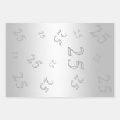 シルバージェム&グリッター25thバースデーパーティー ラッピングペーパーシート (正面3)