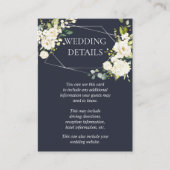 シルバージオメトリックブルーホワイト結婚フローラ詳細 エンクロージャーカード (正面)