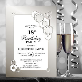シルバージオメトリック18th誕生日パーティー 招待状