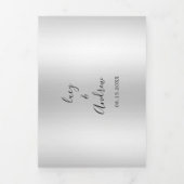 シルバージュエリドボウ&シークイン結婚ズ 三つ折り招待状 (カバー)