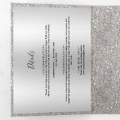 シルバージュエリドボウ&シークイン結婚ズ 三つ折り招待状 (内部最初)