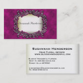 シルバージュエルオンピンクベルベット名刺 名刺 (正面/裏面)