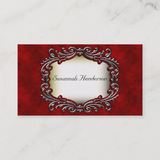シルバージュエルオンレッドベルベット 名刺 (正面)