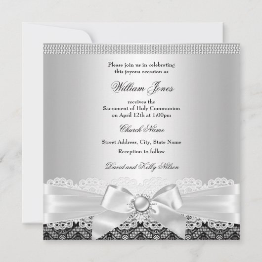 シルバージュエルクロスボーイファースト聖餐式 招待状 (裏面)